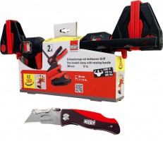 Bessey EZ360-30 Pair of one-handed clamp with rotating handle 300mm Plus a DBKPH-EU Knife £54.95